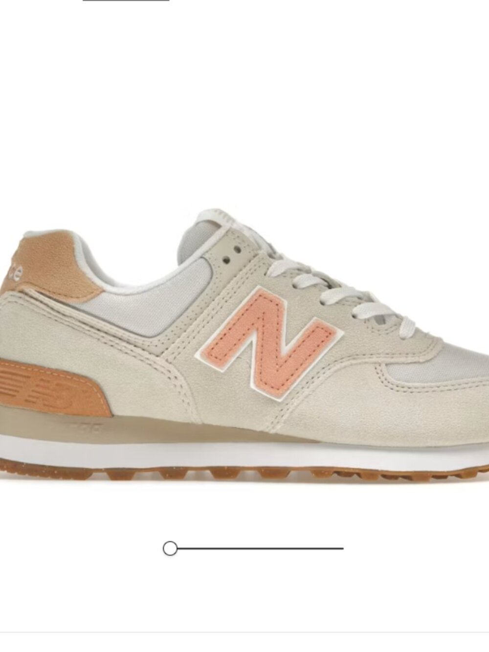 New Balance 574 in Cream Peach Suede (Size 7.5)